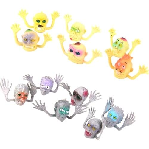 12 Plastic Terror Ghost Face Finger Puppets Carnival Halloween Pranks Props