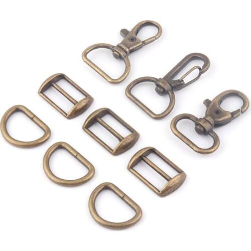 3/4”(20mm)Bronze Metal Swivel Claw Clasps,Strap Slide D Ring Dog Collar Hardware Adjuster Backpack Buckles Webbing Purse Leather