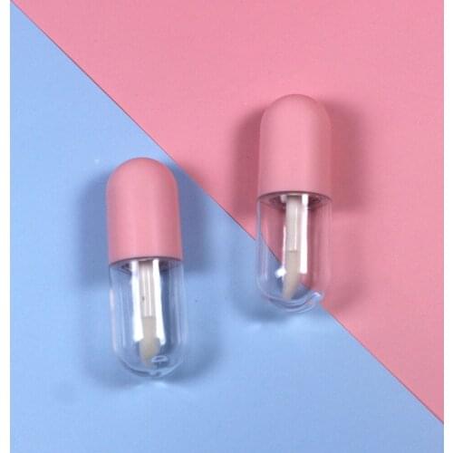 50pcs pink and blue cap empty lipgloss tube with wand 5ml