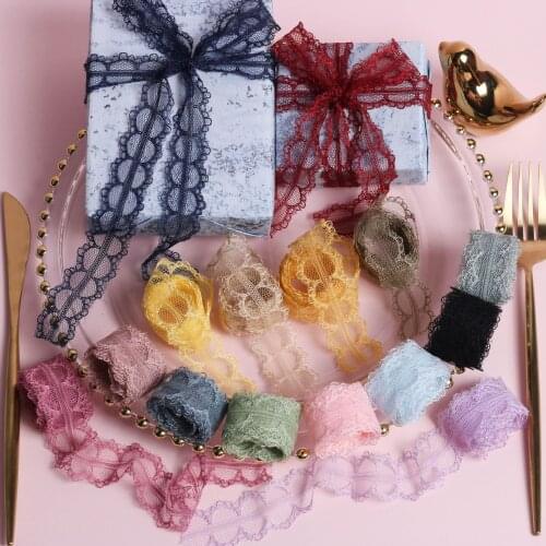 50Yards 25MM Double Sided Wave Circle Lace Hollow Gauze Ribbons Hair Bow DIY Gift Flowers Packaging Clothes Party Decorate Craft