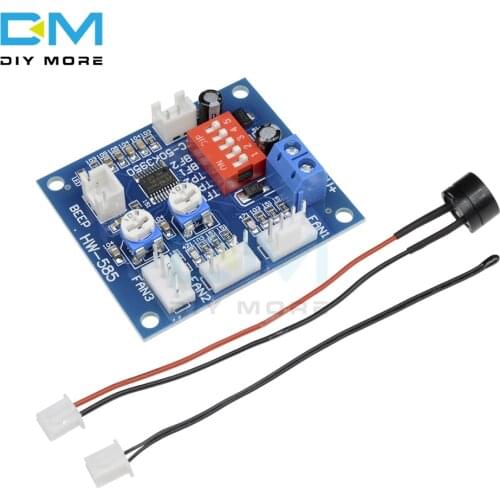 50k NTC 3950 Thermistor PWM Temperature Probe Speed Controller Board Control Module Buzzer DC 12V 5A CPU Fan High-Temp Alarm