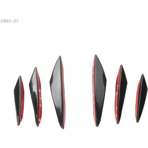 6Pcs/Set Body Spoiler Canards Refit Gloss Black Car-styling Black Car Front Bumper Lip Splitter Fins
