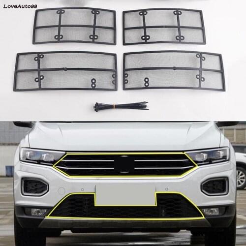 Car Insect Screening Mesh Front Grille Insert Net Accessories For Volkswagen VW T-roc T ROC 2018 2019 2020 2021 Car Stylings
