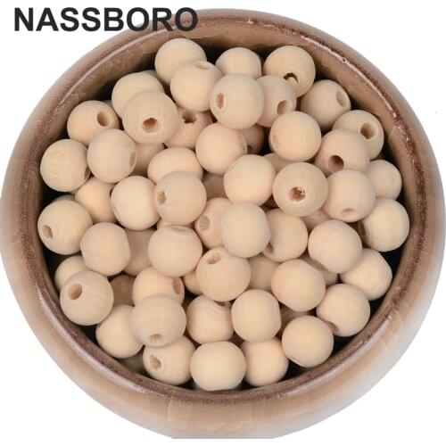 Natural Round Wood Beads For jewelry Making Charm Ball Spacer Beads Bracelet Baby Wood Beads DIY Wooden Necklace 6-18mm