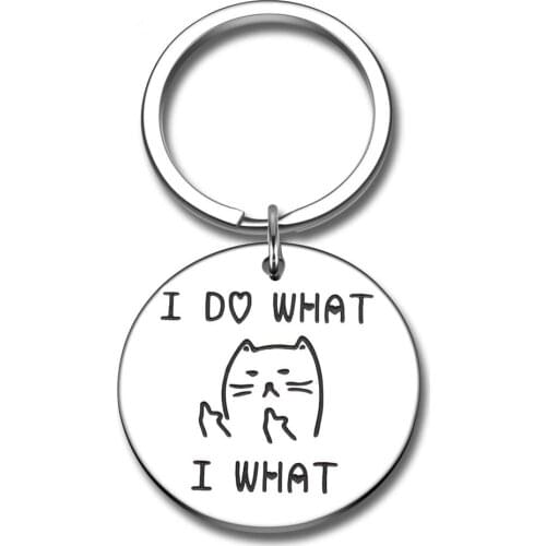 Cat Funny Best Friend Keychain Birthday Thank You Gifts for Women Men Anniversary Friendship Presents for BFF Daughter Son