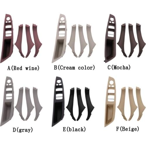 Left Hand Drive LHD For BMW 5 series F10 F11 Gray Beige Black Car Interior Inner Door Handle Panel Pull Trim Cover