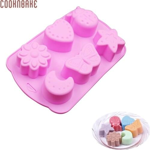 COOKNBAKE DIY 6 Cavity Silicone Mold for Cake, Chocolate, Ice cube, Jelly with Moon Insect Design SSCM-001-18