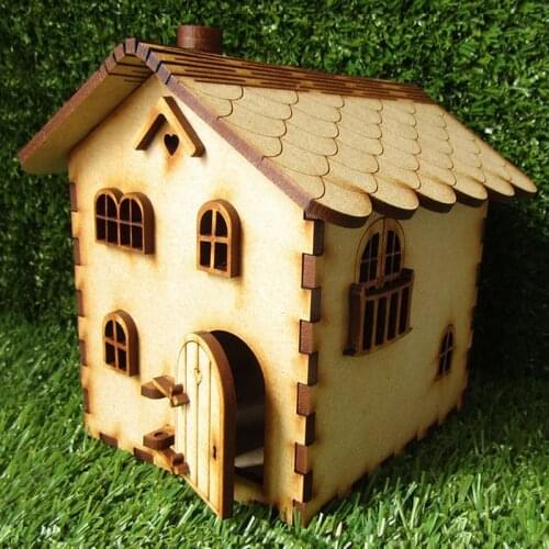 Wooden Fairy Elf Door Craft Garden Decor Dollhouse Three-dimensional Assembly Kit Vintage House Miniature Children Diy Gift