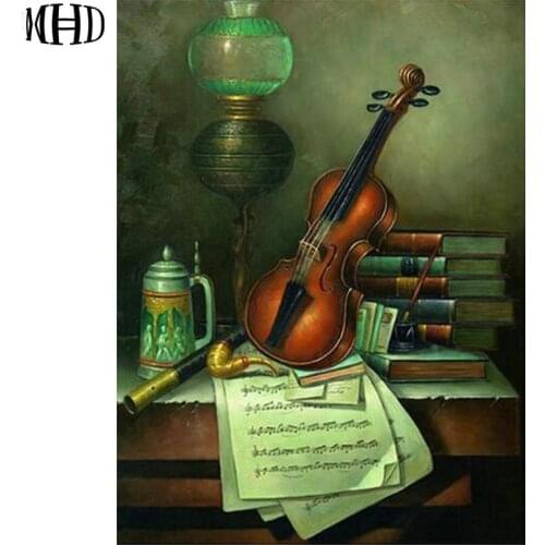 DIY Diamond Embroidery Guitar, Music, Full & Round Diamond Cross Stitch, Diamond Painting, Mosaic, Rhinestone, Crystal Decoratio