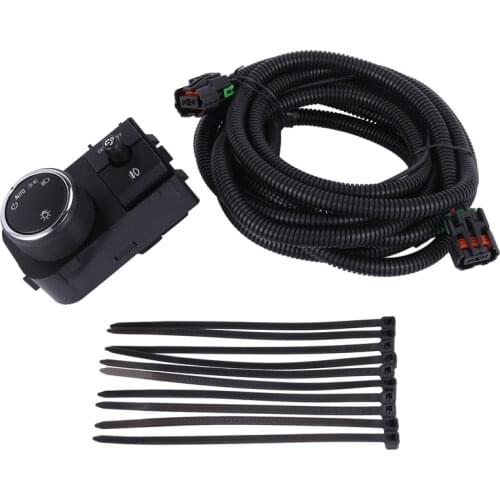 For 07-14 Chevy Silverado Avalanche 07-13 GMC Sierra Yukon Headlight Fog Light Lamp Switch With Wiring Harness 25858705