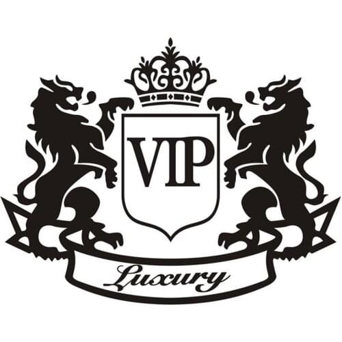Double Lion Crown VIP Letter Motorcycle Car Decoration Reflective Decal Sticker
