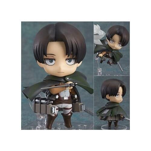 NEW hot 10cm Q version Attack on Titan Levi Rivaille Rival Ackerman Eren Jager action figure toys collection christmas toy doll
