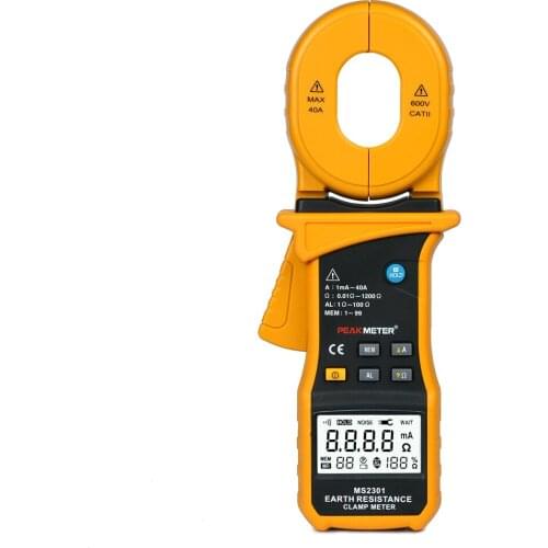 PEAKMETER MS2301 LCD Electrical Professional Multifunction High Sensitivity Clamp Earth Ground Resistance Insulation Tester