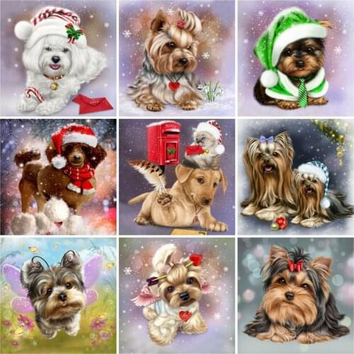 EverShine DIY Diamond Mosaic Christmas Picture Rhinestones Diamond Painting Animal Cross Stitch Dog Mosaic Kits Bead Embroidery