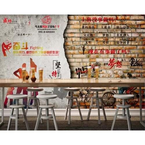 Beibehang papel de pared Photo wallpaper simple palm inspirational brick wall home interior wallpaper wall 3d background wall