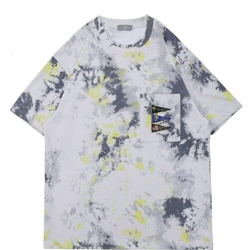 Kapital man high street print T-shirt loose Street rock hip hop tie dye print Short Sleeve Tee