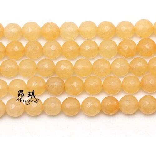 Natural Faceted Yellow Topazs Sonte Loose Beads Section Beads For Jewelry Making Charm Bracelet Necklaces 6 8 10 12mm Pick Size