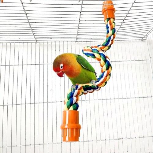 Parrots Swing Toy Birds Perch Hanging Swings Cage With Beads Parrot Bells Toys Bird Supplies Sturdy Bird Swing Harness