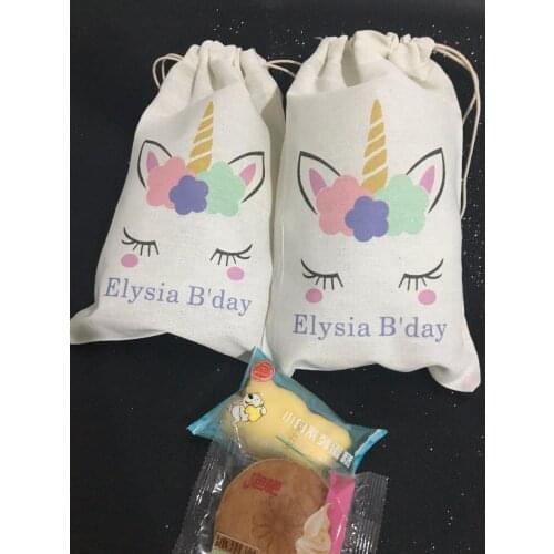 Customized magic unicorn birthday party Candy pouches thank you favor bags wedding Bachelorette Hangover recovery Survival Kits