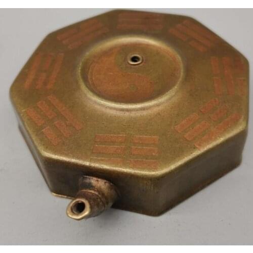 China brass archaize compass shape teapot crafts statue
