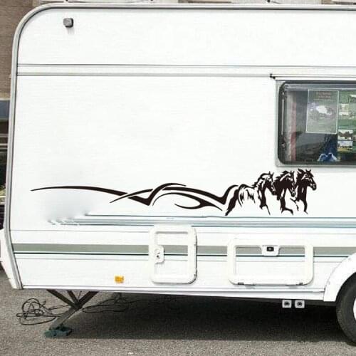 3Pcs Running Horses Animal Camper Car Truck Sticker Jungel Forest Horse Vehicle Camping Decal Vinyl Home Decor