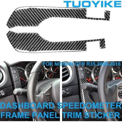 LHD RHD Car Carbon Fiber Dashboard Side Speedometer Speed Meter Frame Cover Trim Panel Sticker For Nissan GTR R35 2008-2016