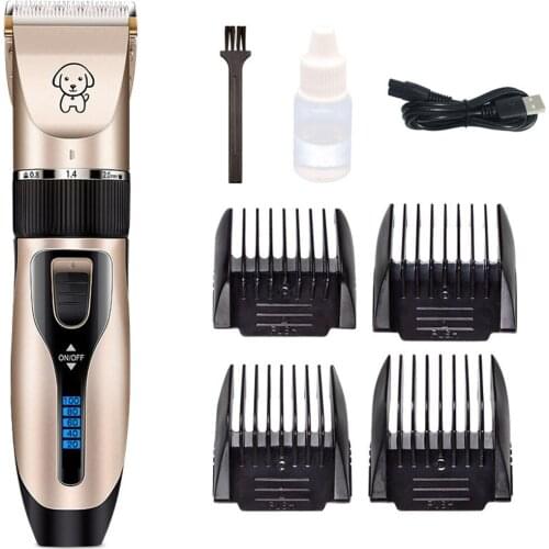 Dog Clippers Waterproof, Rechargeable Cordless Pet Grooming Hair Shaver Set , Cordless Electric Trimming Shaving for Dogs