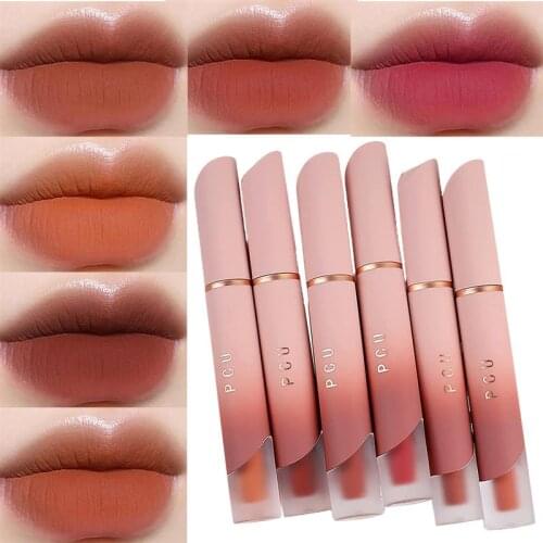 6Pcs/Set Matte Velvet Lipstick Sexy Lip Stick Waterproof Long Lasting Non Stick Lip Gloss Makeup Cosmetics Labiales Women Glaze