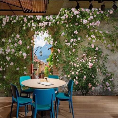 Milofi custom photo 3D three-dimensional relief mural wallpaper Nordic rose rose decoration background wall