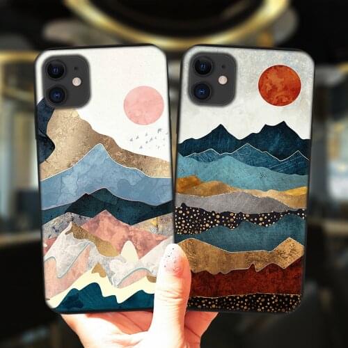 Fashion Abstract Art Pattern Phone Case For iPhone 11 12 Pro XS Max 6 6S 8 7 Plus X XR 5S SE 2020 12Mini Silicone Black Cover