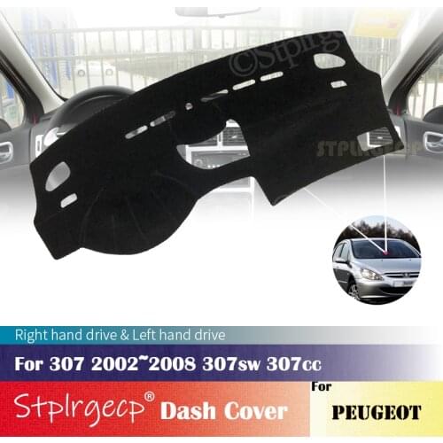 For Peugeot 307 2002~2008 sw cc Anti-Slip Dashboard Cover Protective Pad Car Accessories Sunshade Carpet 2007 2006 2005 2004
