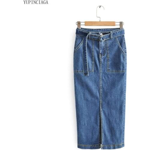 New Fashion Denim Skirts Women Solid Japan style simple temperament denim skirt slim fit Sweet bag hip skirt Girls YUPINCIAGA