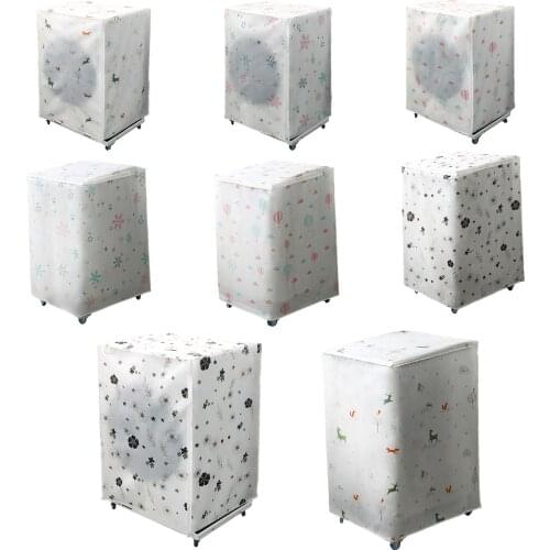 New Top/Front Printing PEVA Sunscreen Dust Proof Cover Washing Machine Cover Waterproof Case Washing Machine Protective Dust