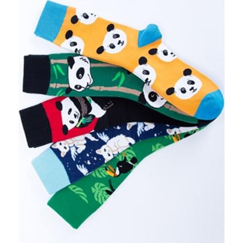 2021 New 1pair Combed Cotton Happy Socks Funny Sokken Funny Funny Socks Harajuku French Fries Fruit Oil Painting Animal Trend