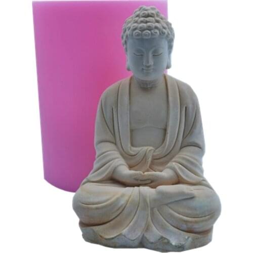 Newest Big 3D Buddha Statu Silicone Mold Candle Molds Handmade Statue Porcelain Mould Baking Decorative Tools Resin Crafts