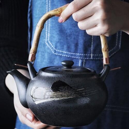 Single pot Japanese ceramic teapot Kungfu tea set Household tea set Filter teapot Restaurant restaurant shop Hotel teapot