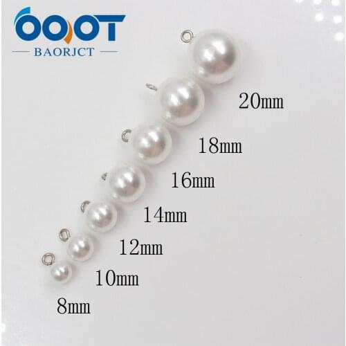 OOOT BAORJCT 179182,10pcs/Lot,8/10/12mm High quality classic fashion imitation pearl buttons, clothing accessories, DIY handmade