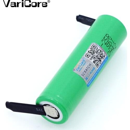Varicore original 18650 2500mAh Battery INR1865025R 3.6 V Discharge 20A Dedicated Battery Power + DIY Nickel