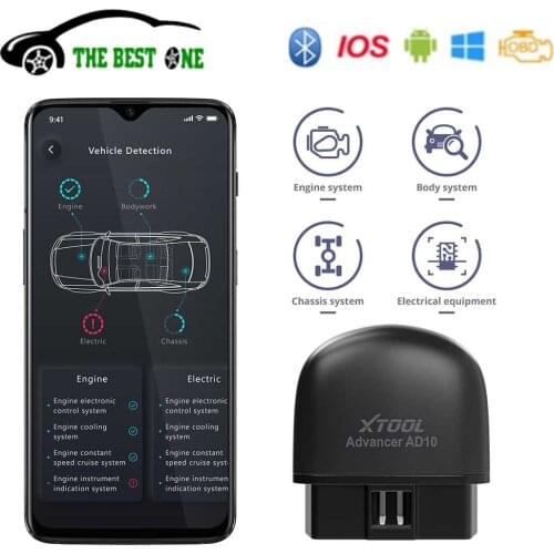 Original XTOOL AD10 Advancer ELM327 Bluetooth 4.2 OBD2 Diagnostic Scanner AD10 Android IOS ELM 327 OBD Code Reader Update Online