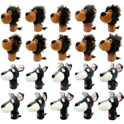 Plush Animal Golf Iron Headcover Numbered Wedges Club Head Cover Protector