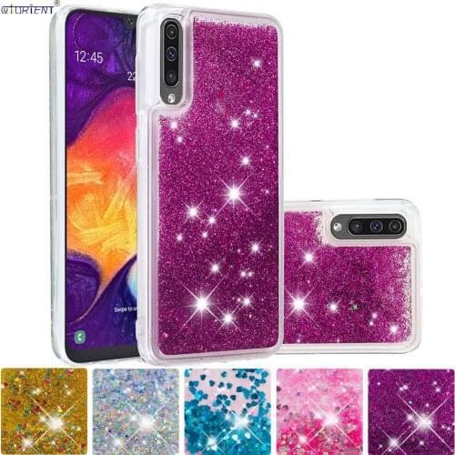 Fitted Case for Samsung Galaxy A50 2019 A30s Cute Bling Glitter Dynamic Liquid Soft Cover SM-A505FM/DS SM-A505FN/DS SM-A307FN/DS