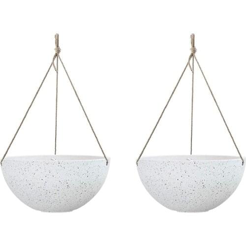 2PCS Hanging Planters for Indoor Plants - Flower Pots Outdoor Garden Planters and Pots,Speckled White