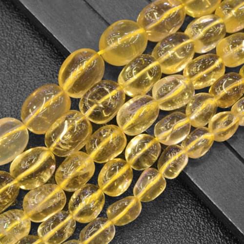 Natural Freeform Potato Yellow Lemon Quartz Beads For Jewelry Making beads 15'' Needlework DIY Beads Trinket For Women