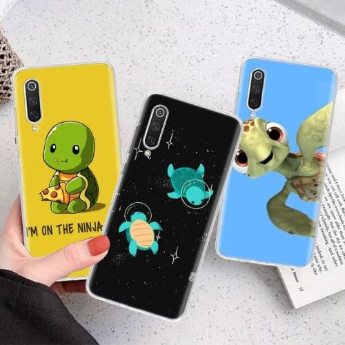 Cartoon Sea Turtle Tortoise Silicon Phone Case For Xiaomi Note 10 Mi 11 9 8 CC9 10T 9T 5X 6X A3 A2 A1 Lite Pro Poco F1 X3 Cover