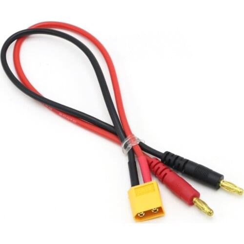 XT60 Charge Cable - XT60 Connector / XT-60 Male To 4mm Bullet - Works w/ Turnigy, iCharger, Hyperion, SKYRC, HOBBYMATE Battery C