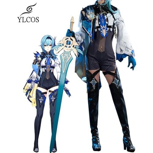 Game Genshin Impact Eula Cosplay Costume Halloween Party Suit For Women Girls Full Set