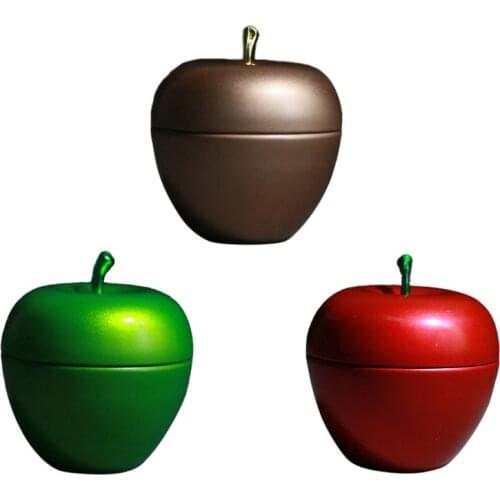 1 Pc Apple Shaped Mini Tin Tea Sugar Candy Sealed Coffee Storage Box Metal Case Wedding Favor Organizer Container Box 3 Colors