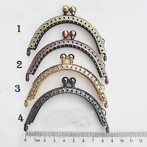 10pcs/lot 4 colors metal purse clasp girl bag DIY knurling frame accessories 8.5cm