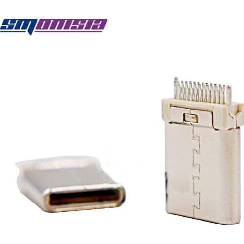 20pcs 10.7 Short Plywood type USB Male Socket 3.1 Type C USB Connector Plug with Single Fixed Feet