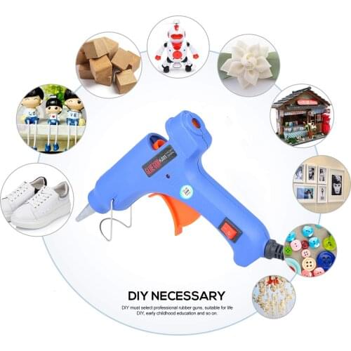 20W Hot Melt Glue Gun Hot Melt Glue Machine Multifunctional Industrial Household DIY Glue Gun with Switch Button Blue HJ005